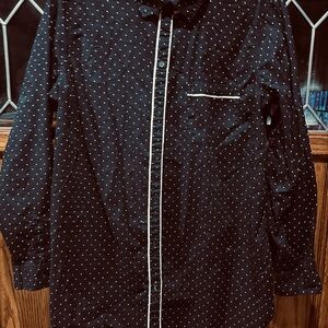 Old Navy Black and White Polka Dot Tunic Shirt